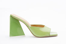Load image into Gallery viewer, The Butterfly Block Heel Green Patent Leather Sandal Final Sale!