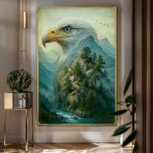 Load image into Gallery viewer, Eagle Over The Canyon Double Exposure Wall Art