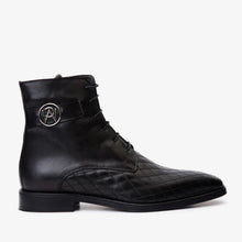 Load image into Gallery viewer, The Zeus Black Leather Lace-Up Men Boot with a Zipper