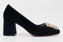 Load image into Gallery viewer, The California Black Suede Leather Block Heel Pump Women Shoe