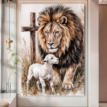 Load image into Gallery viewer, Lion And Sheep Faith Wall Art II