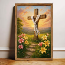 Load image into Gallery viewer, Cross and Flowers Faith Wall Art II
