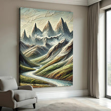 Load image into Gallery viewer, Abstract Mountain and River Landscape Wall Art II