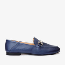 Load image into Gallery viewer, Luanda Navy Blue Leather Women Flat Shoe