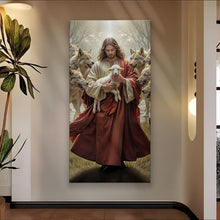 Load image into Gallery viewer, Jesus Protects The Lamb From Wolves Faith Wall Art VI