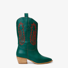 Load image into Gallery viewer, The Togg Green Leather Cowboy Women Boot Final Sale!