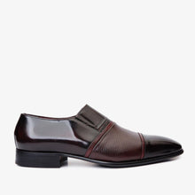 Load image into Gallery viewer, The Everest Burgundy &amp; Burneshed Leather Cap Toe Dress Loafer Men Shoe