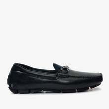 Load image into Gallery viewer, Pavia Black Leather Bit Drive Loafer Men Shoe