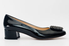 Load image into Gallery viewer, The Danish Black Patent Leather Block Heel Pump Women Shoe