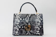 Load image into Gallery viewer, The Venezia Black &amp; White Leather Handbag