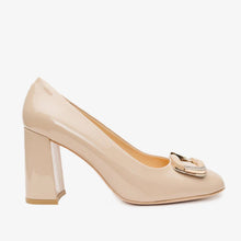 Load image into Gallery viewer, The Ferrara Cream Patent Leather Block Heel Pump Women Shoe