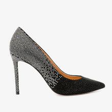 Load image into Gallery viewer, The Bago Black &amp; Silver Glitter Leather Pump Women Shoe