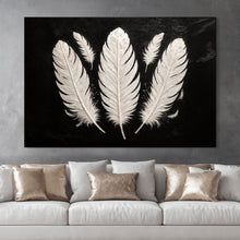 Load image into Gallery viewer, Minimalist Monochrome Feather Wall Art