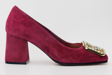 Load image into Gallery viewer, The California Burgundy Suede Leather Block Heel Pump Women Shoe