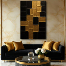 Load image into Gallery viewer, Contemporary Black and Gold Wall Art II