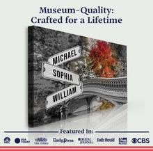 Load image into Gallery viewer, Autumn Bridge Family Names Sign