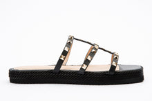Load image into Gallery viewer, The Seul Black Leather Multi Strap Flat Women Sandal Final Sale!