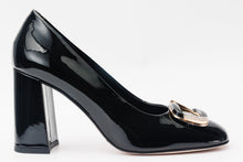 Load image into Gallery viewer, The Ferrara Black Patent Leather Block Heel Pump Women Shoe