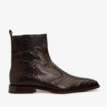 Load image into Gallery viewer, The Boss Brown Pythn Snk Zip-Up Leather Men Boot Limited Edition
