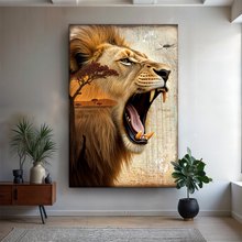 Load image into Gallery viewer, Lion Double Exposure Wall Art