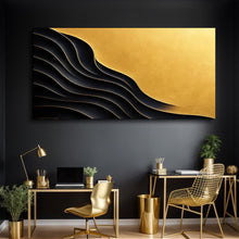 Load image into Gallery viewer, Black And Gold Minimalist Abstract XI