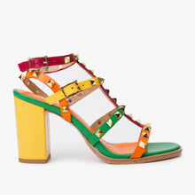 Load image into Gallery viewer, The Nejapa Block Heel Multicolor Leather Women Sandal