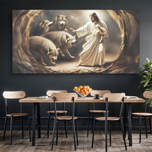 Load image into Gallery viewer, Jesus Protects The Lamb From Wolves Faith Wall Art III