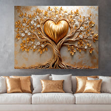 Load image into Gallery viewer, Golden Tree Heart Wall Art