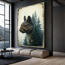 Load image into Gallery viewer, Squirrel Double Exposure Wall Art