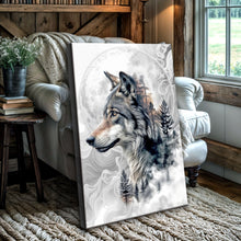 Load image into Gallery viewer, Wolf Double Exposure Wall Art