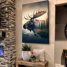 Load image into Gallery viewer, Moose Double Exposure Wall Art