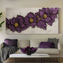 Load image into Gallery viewer, Purple Flower Plaster Wall Art