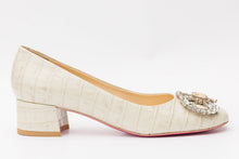 Load image into Gallery viewer, The Foggia Cream Leather Block Heel Pump Women Shoe