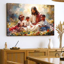 Load image into Gallery viewer, Jesus With Children Faith Wall Art V