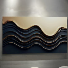 Load image into Gallery viewer, Black and Gold Minimalist Abstract Wall Art III