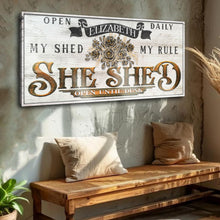 Load image into Gallery viewer, Personalized She Shed Sign X