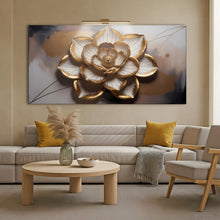 Load image into Gallery viewer, Golden Lotus Minimalist Abstract Wall Art