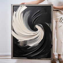 Load image into Gallery viewer, Black and White Vortex Abstract Wall Art