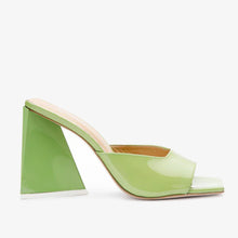 Load image into Gallery viewer, The Butterfly Block Heel Green Patent Leather Sandal Final Sale!