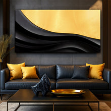 Load image into Gallery viewer, Black And Gold Minimalist Abstract VIII