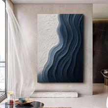 Load image into Gallery viewer, Abstract Minimalist Wave Impasto Wall Art