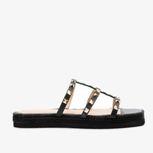 Load image into Gallery viewer, The Seul Black Leather Multi Strap Flat Women Sandal Final Sale!