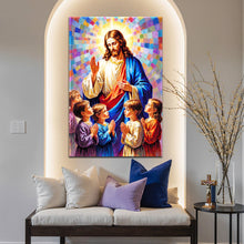 Load image into Gallery viewer, Jesus Praying With Kids Faith Wall Art