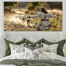 Load image into Gallery viewer, Jesus Protects The Lamb From Wolves Faith Wall Art VIII
