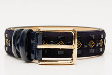 Load image into Gallery viewer, The Vicino Navy Leather Belt