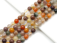 Load image into Gallery viewer, Genuine Colorful Rutilated Quartz Round Smooth Beads, Sku#U1389