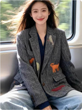 Load image into Gallery viewer, Womens Fashionable Retro Casual Wool Blazer