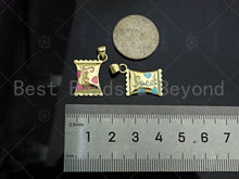 Load image into Gallery viewer, Colorful Enamel Sweet Heart Candy Rectangle Shape Pendant,18K Gold Filled Enamel Charm,Enamel Jewelry,15x20mm,Sku#LK333