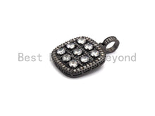 Load image into Gallery viewer, CZ Micro Pave Shiny Square Pendant/Charm, Cubic Zirconia Paved Charm, Filigree Necklace Bracelet Charm Pendant,28x28mm,sku#F636