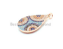 Load image into Gallery viewer, CZ Micro Pave Mixed Color Teardrop Evil Eyes Pendant,Cubic Zirconia Pendant,17x32mm, Sku#F14